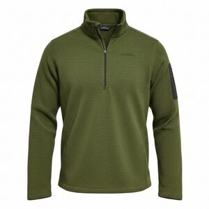 Eddie Bauer Olive Quarter-Zip Fleece Jacket Size Large